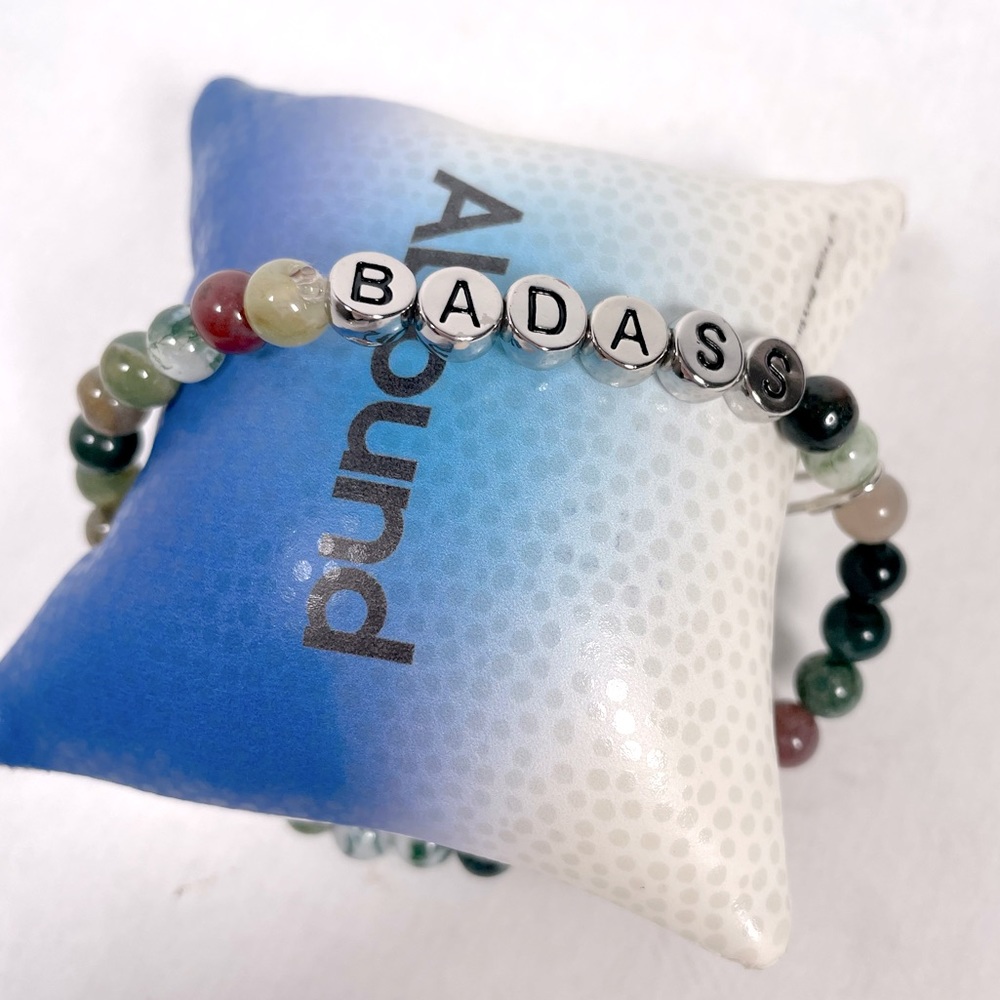 Abound Mens Beaded Bracelet Badass NIB